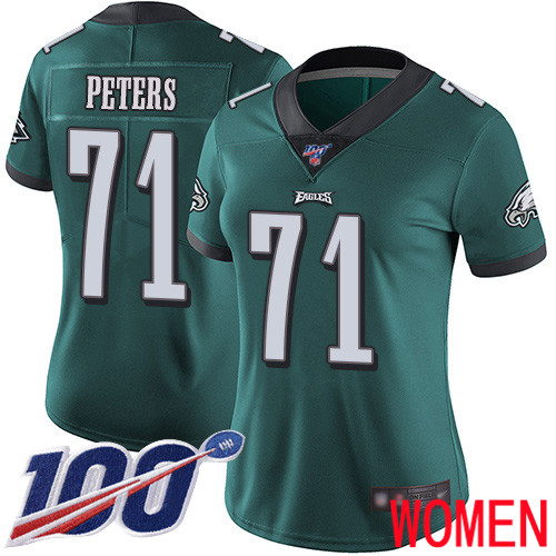 Women Philadelphia Eagles #71 Jason Peters Midnight Green Team Color Vapor Untouchable NFL Jersey Limited 100th->women nfl jersey->Women Jersey